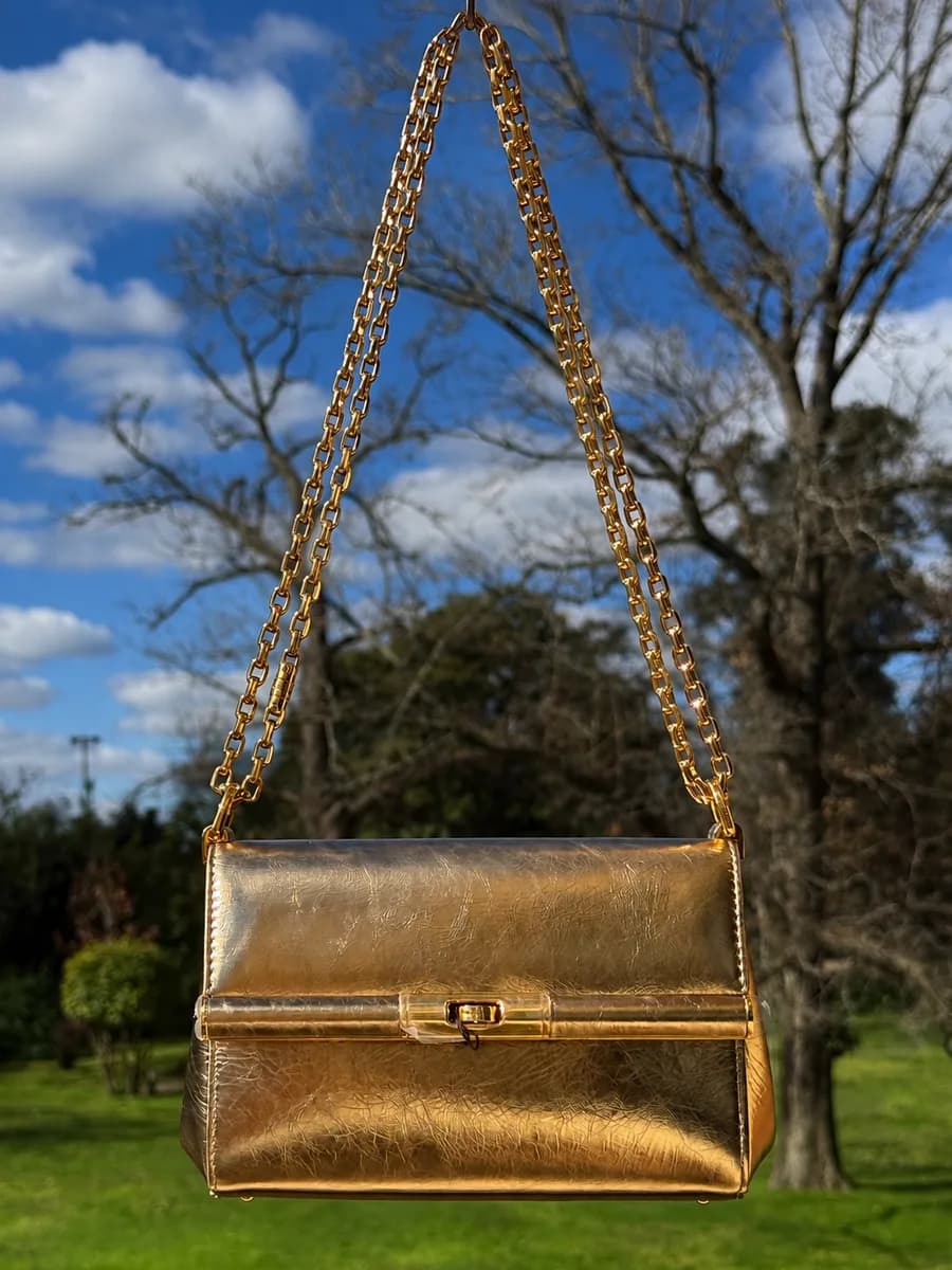 Bolso Dolce & Gabbana Metálico con Cadena Dorada — imagen 1